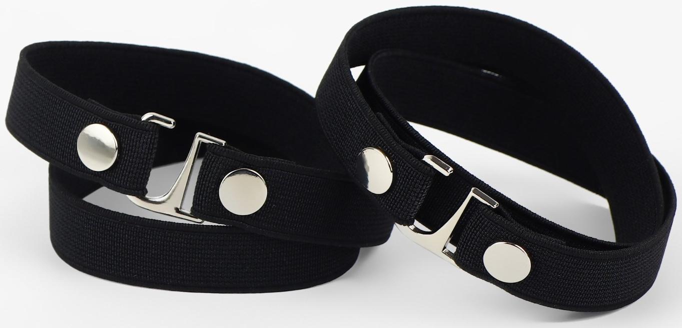 Ремешки для обуви, текстильные, 43 ± 0,5 см, 15 мм, 2 шт, цвет чёрный