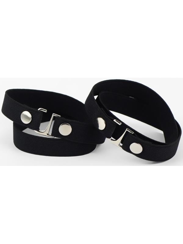 Ремешки для обуви, текстильные, 43 ± 0,5 см, 15 мм, 2 шт, цвет чёрный