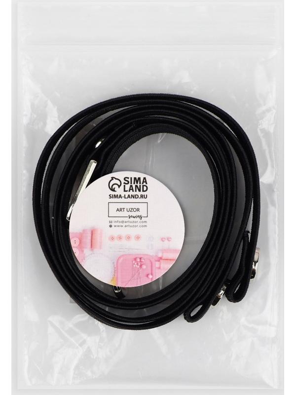 Ремешки для обуви, текстильные, 43 ± 0,5 см, 15 мм, 2 шт, цвет чёрный