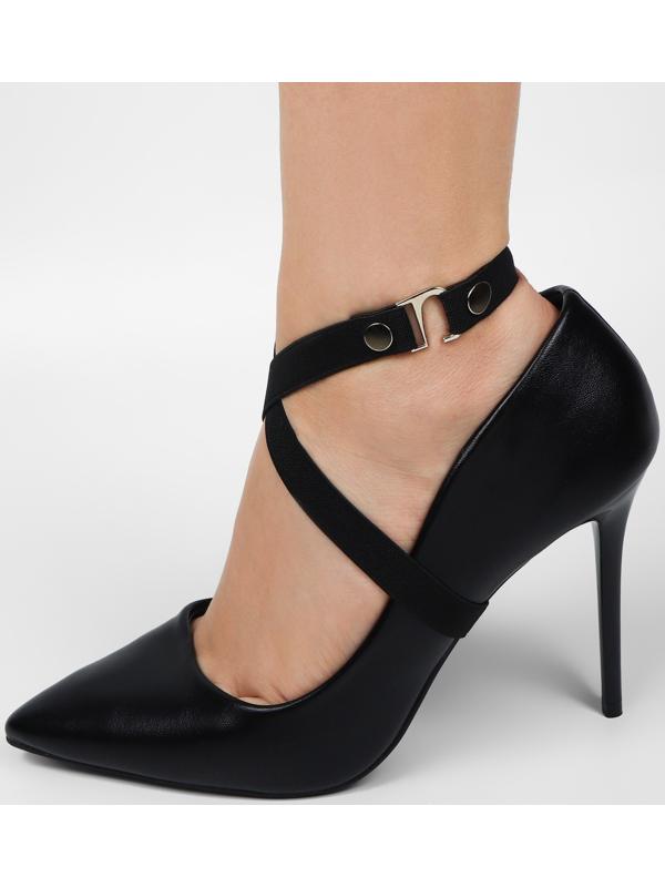 Ремешки для обуви, текстильные, 43 ± 0,5 см, 15 мм, 2 шт, цвет чёрный