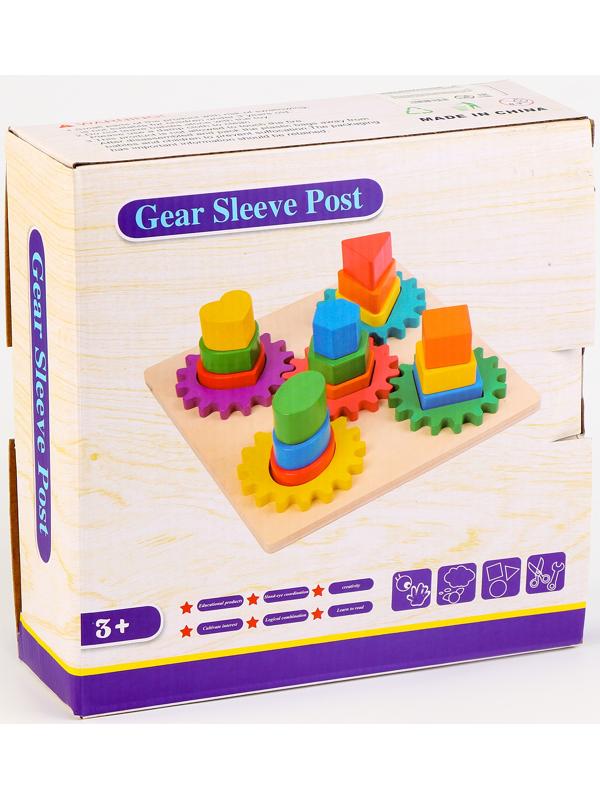 Деревянная пирамидка «Шестерёнка» 23,5 × 23,5 × 8 см