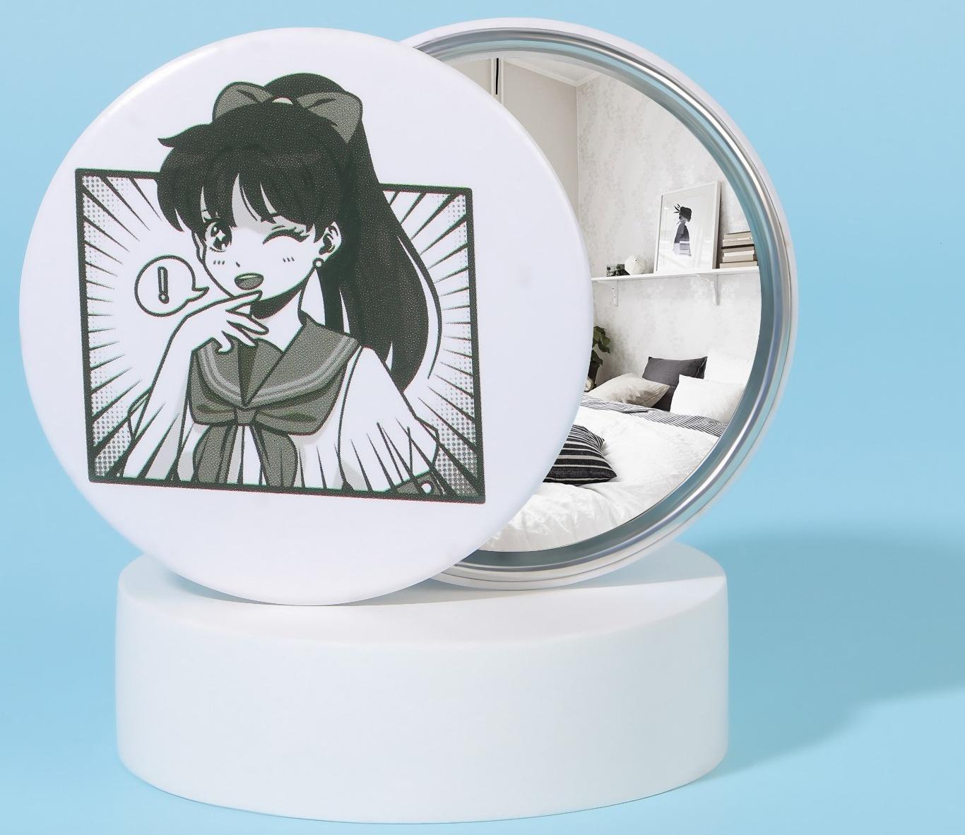 Зеркало карманное «Аниме», d = 7 см, цвет белый