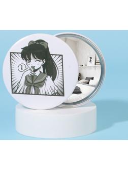 Зеркало карманное «Аниме», d = 7 см, цвет белый