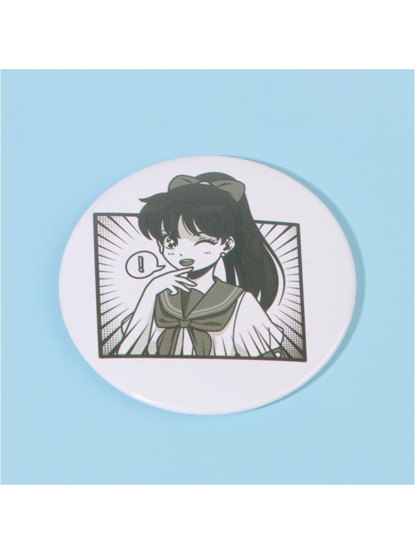 Зеркало карманное «Аниме», d = 7 см, цвет белый