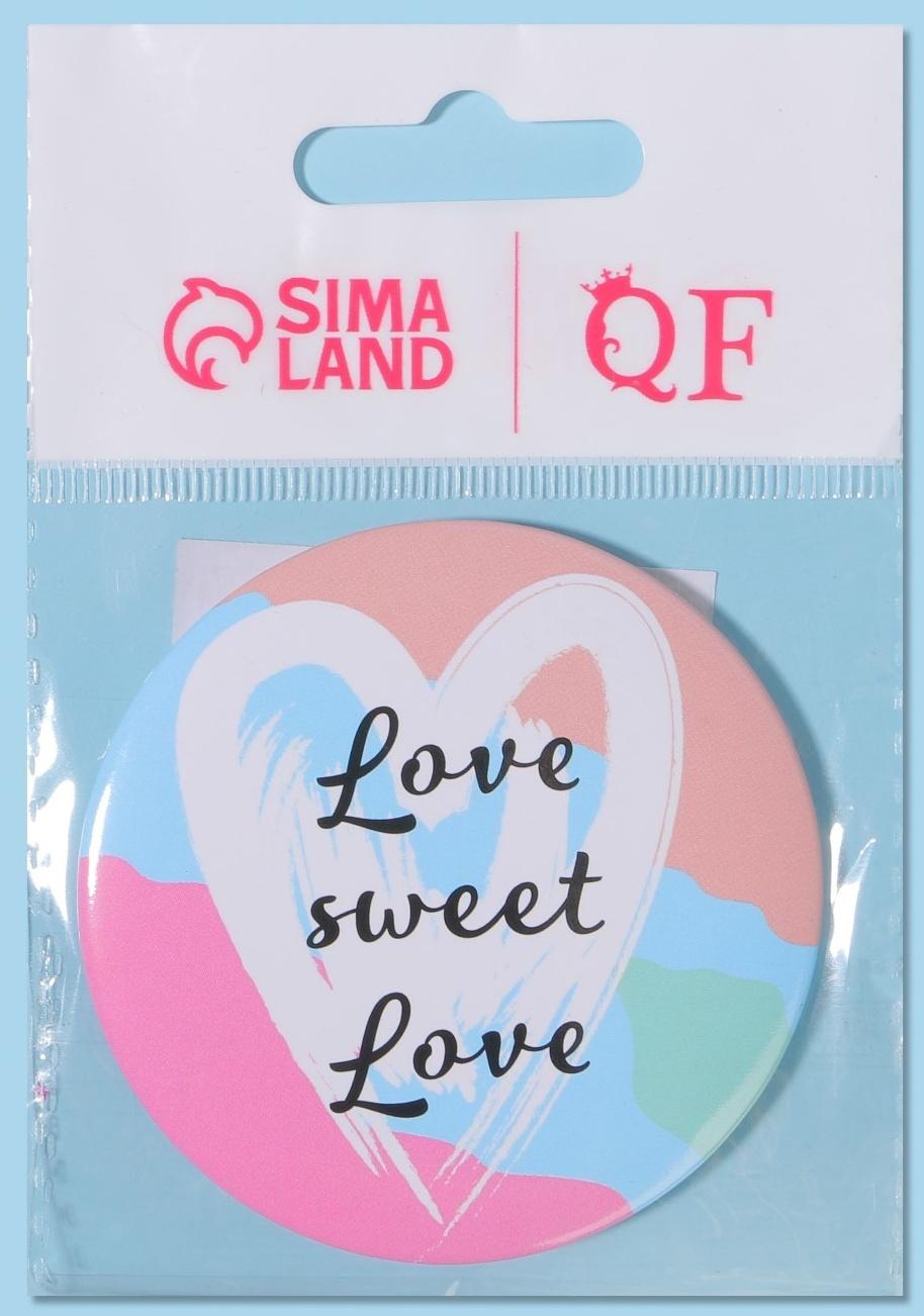 Зеркало карманное «Сердечки», d = 7 см, цвет МИКС