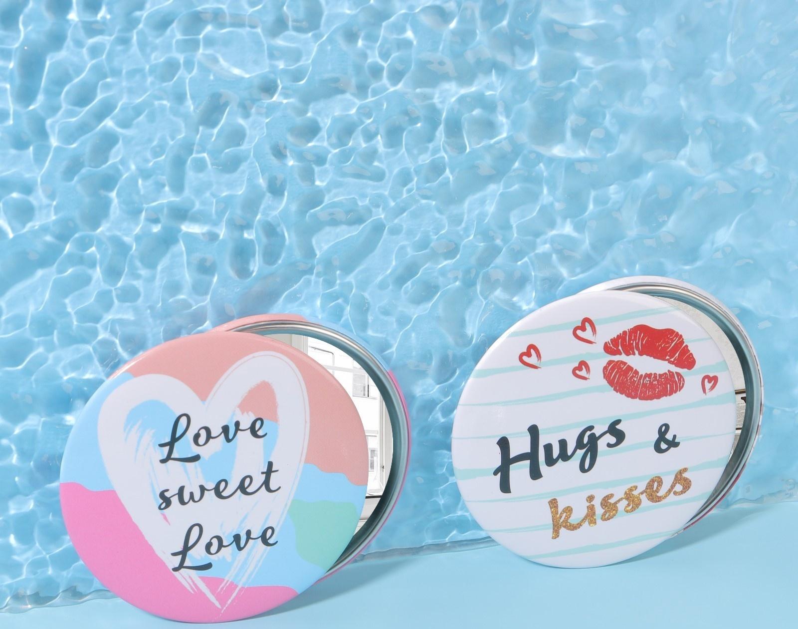 Зеркало карманное «Сердечки», d = 7 см, цвет МИКС