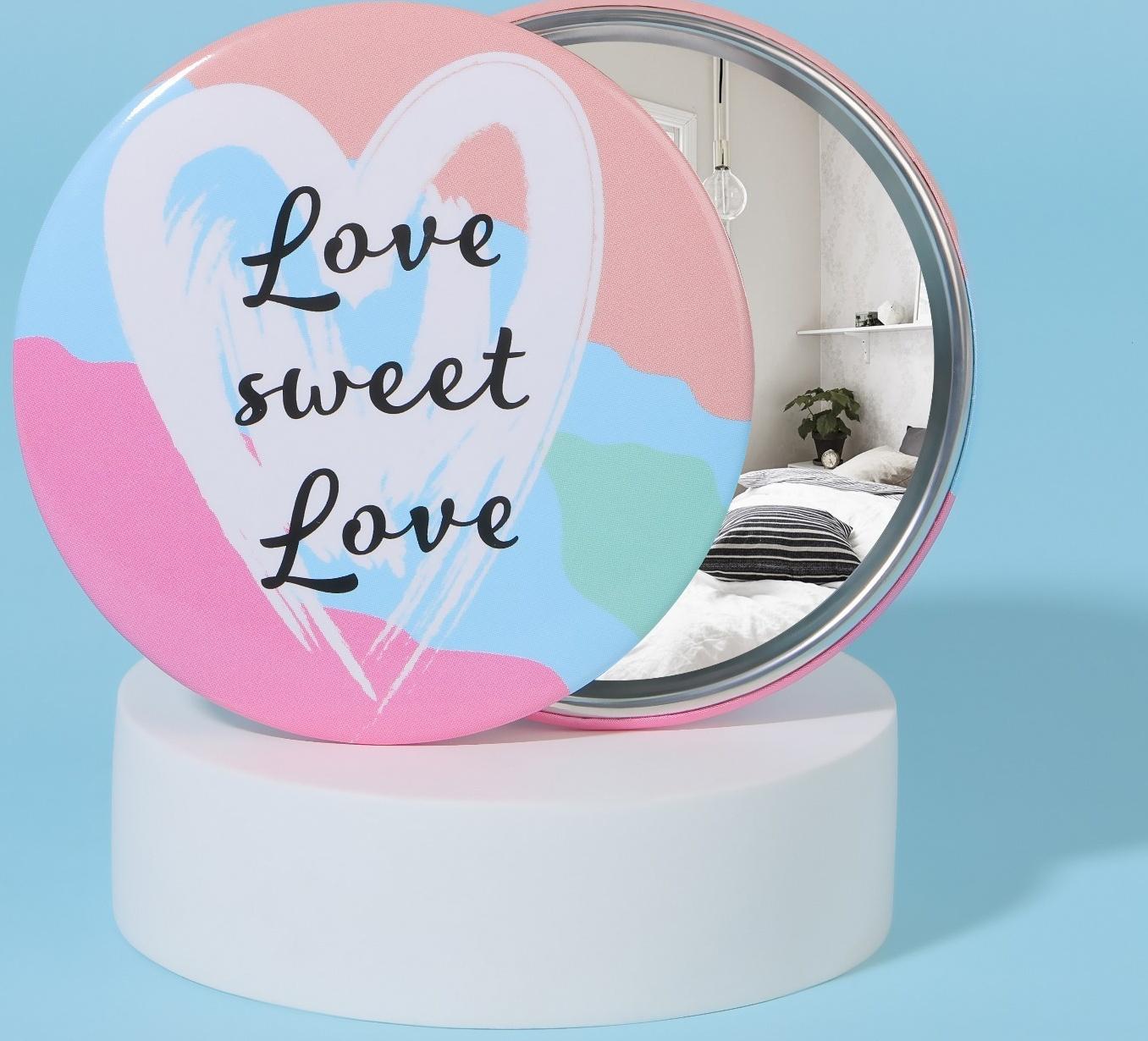 Зеркало карманное «Сердечки», d = 7 см, цвет МИКС