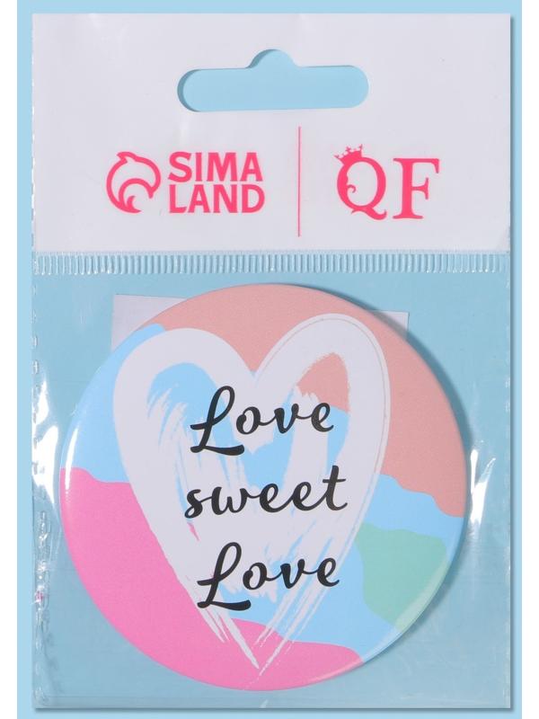 Зеркало карманное «Сердечки», d = 7 см, цвет МИКС