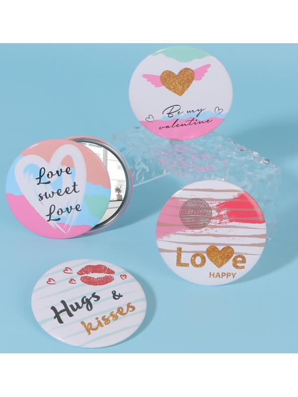 Зеркало карманное «Сердечки», d = 7 см, цвет МИКС