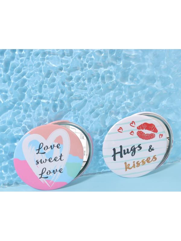 Зеркало карманное «Сердечки», d = 7 см, цвет МИКС