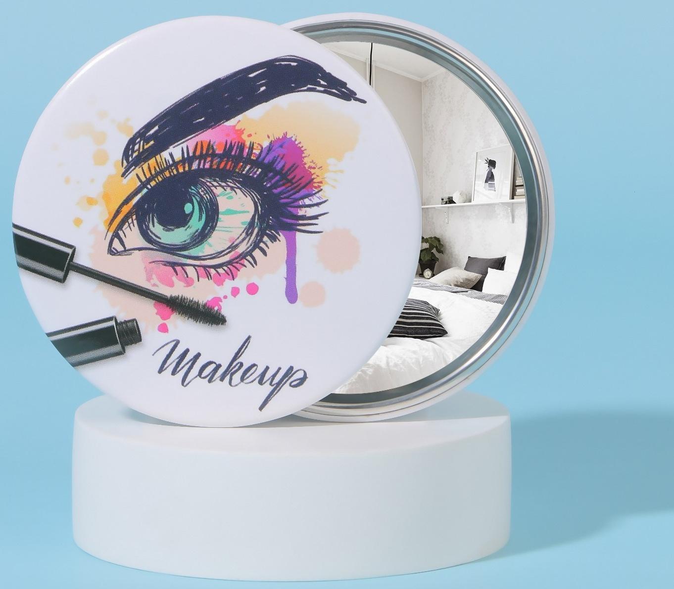 Зеркало карманное «Взгляд», d = 7 см, цвет МИКС