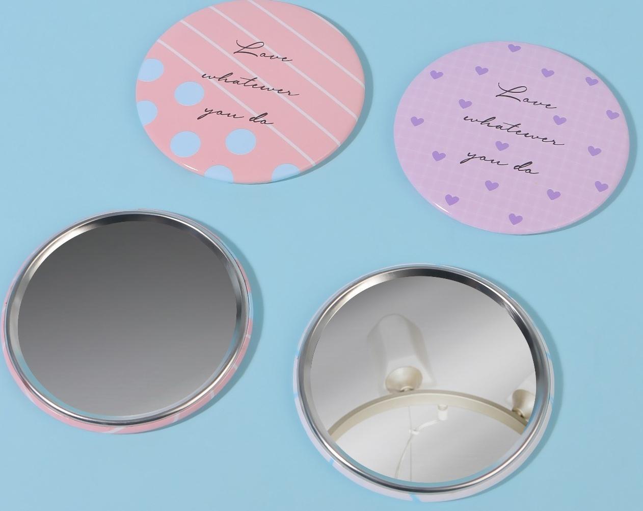 Зеркало карманное «Надписи», d = 7 см, цвет МИКС