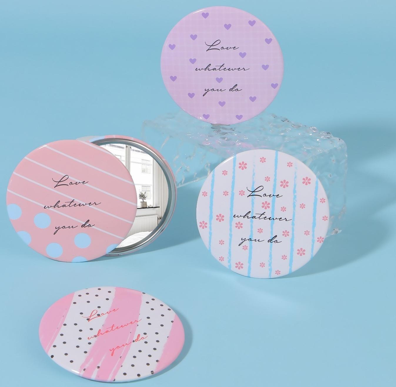 Зеркало карманное «Надписи», d = 7 см, цвет МИКС