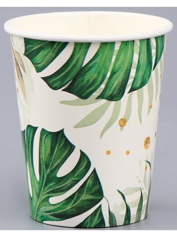 Набор бумажной посуды декор «Эко», 6 тарелок, 6 стаканов, 1 гирлянда, декор фотозоны