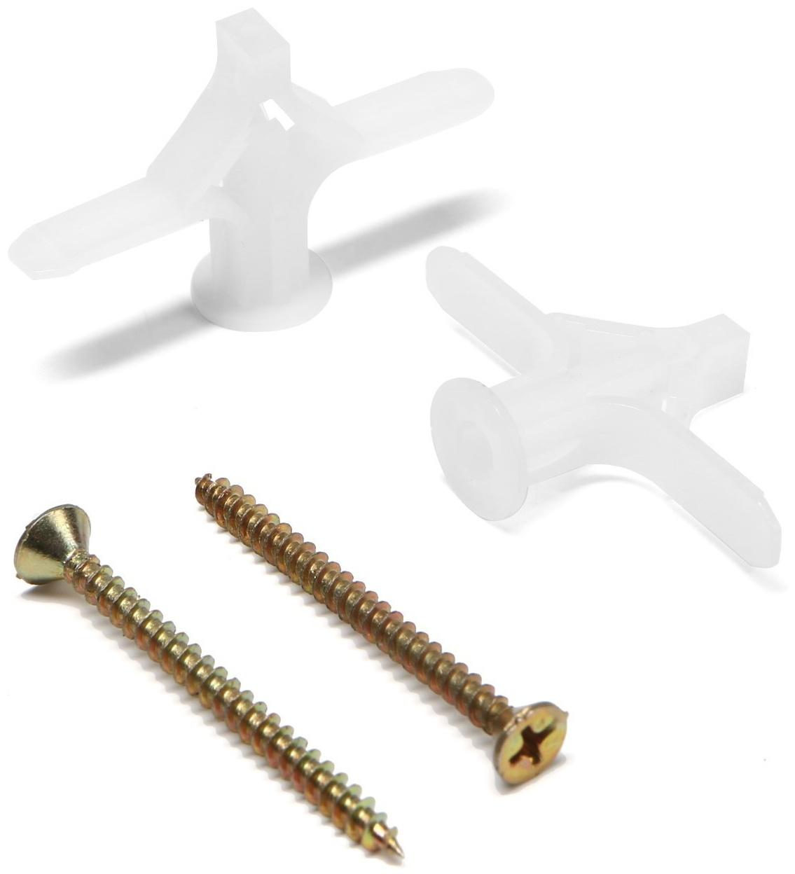 Дюбель ТУНДРА, тип Бабочка 30X50, с шурупом, цвет белый, 25 шт.