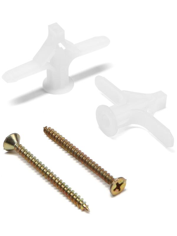 Дюбель ТУНДРА, тип Бабочка 30X50, с шурупом, цвет белый, 25 шт.