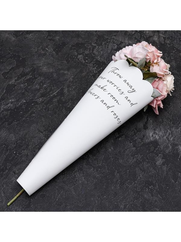 Пленка для цветов, фигурная, белая, 55х30х45 см