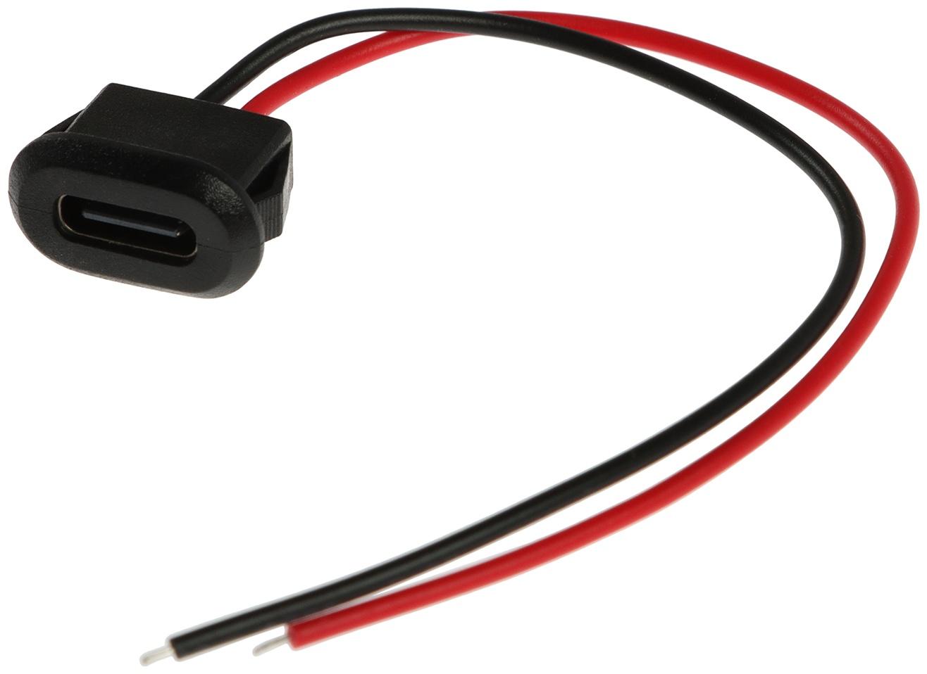 Провод USB Type-C, 2 pin, черный, провод 10 см