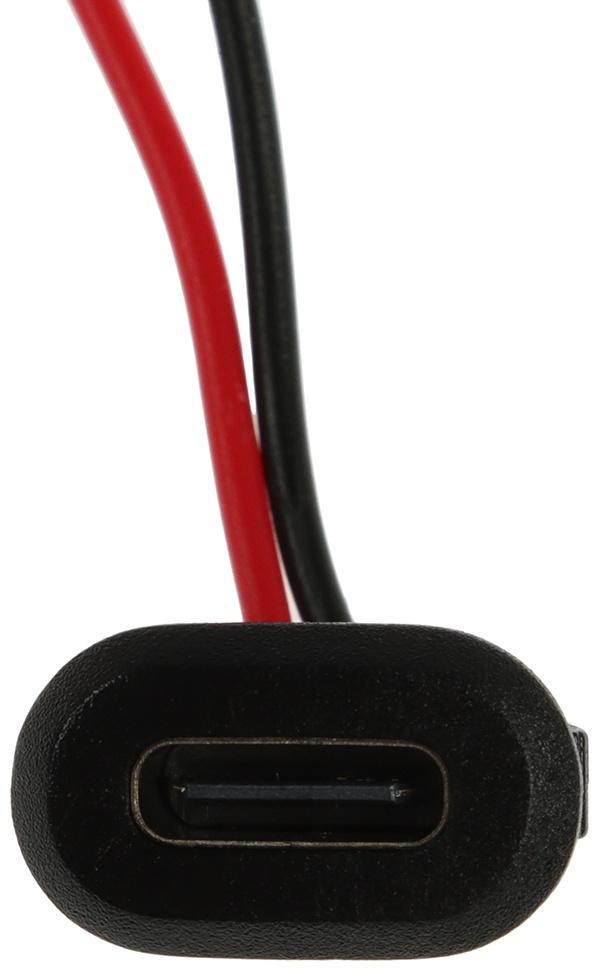 Провод USB Type-C, 2 pin, черный, провод 10 см