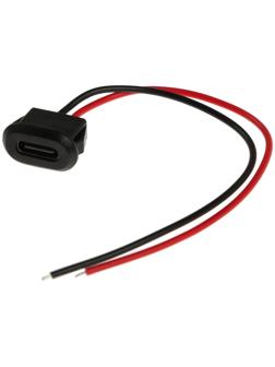 Провод USB Type-C, 2 pin, черный, провод 10 см