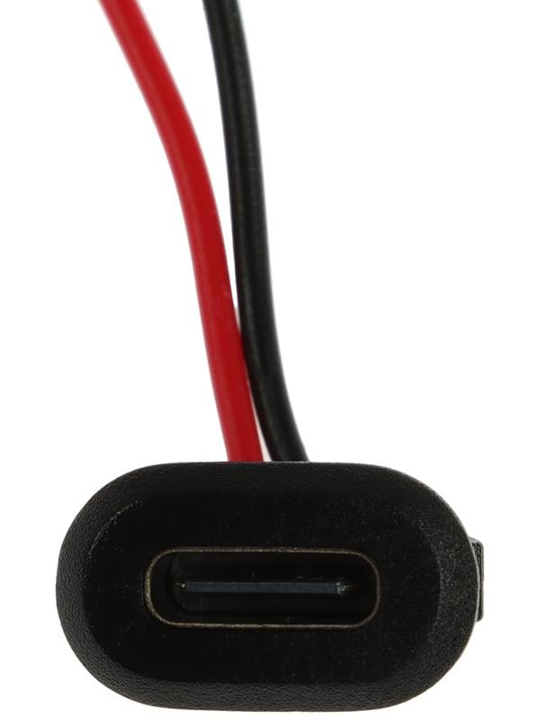 Провод USB Type-C, 2 pin, черный, провод 10 см