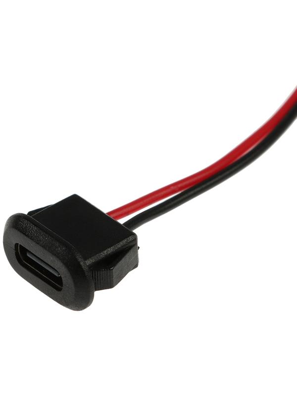Провод USB Type-C, 2 pin, черный, провод 10 см
