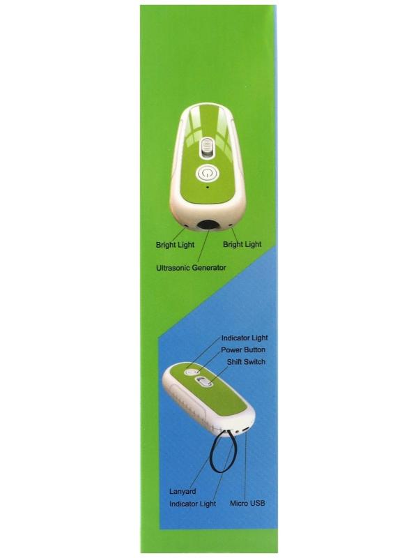 Отпугиватель собак LRI-56, ультразвуковой, от USB, 750 мА/ч, до 15 метров, зелёный