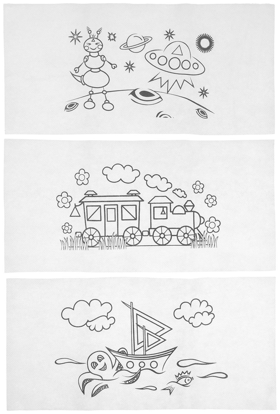 Комплект раскрасок для автомобильного столика, многоразовые, 42 х 20 см, 3 шт