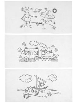 Комплект раскрасок для автомобильного столика, многоразовые, 42 х 20 см, 3 шт