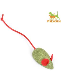 Мышь для кошек из прессованной кошачьей мяты с хвостом из веревки, 4,7 см