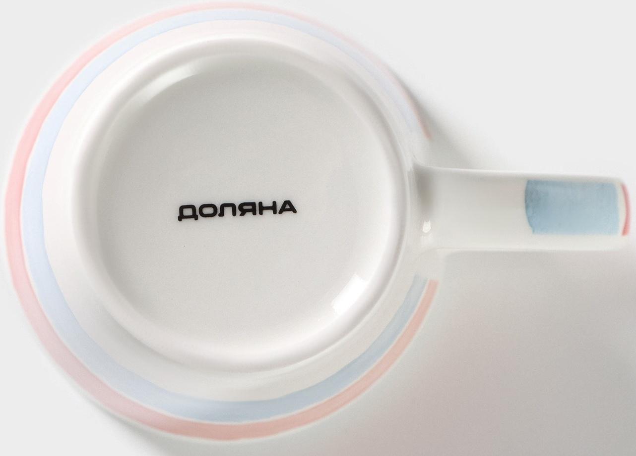 Набор кружек фарфоровых Доляна «Цветной дым», 4 предмета: 350 мл