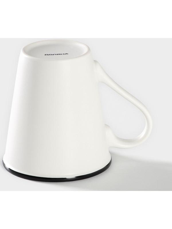 Кружка фарфоровая Доляна «Формула кофе», 340 мл, цвет белый и чёрный