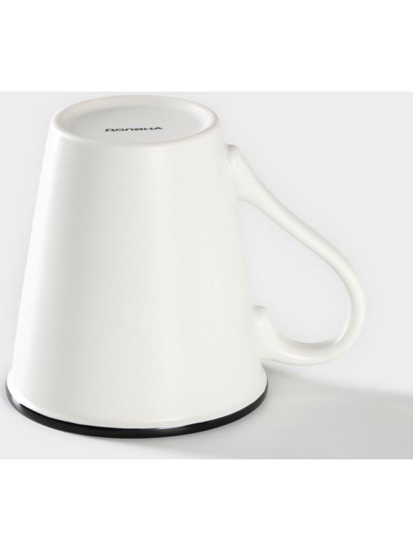 Кружка фарфоровая Доляна «Формула кофе», 340 мл, цвет белый и чёрный