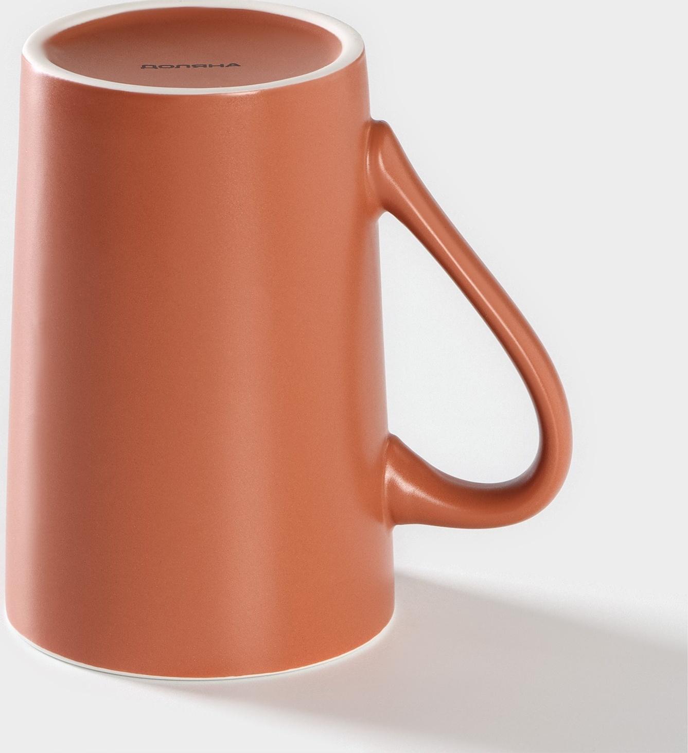 Кружка фарфоровая Доляна Good morning. Coffee, 385 мл, цвет коричневый