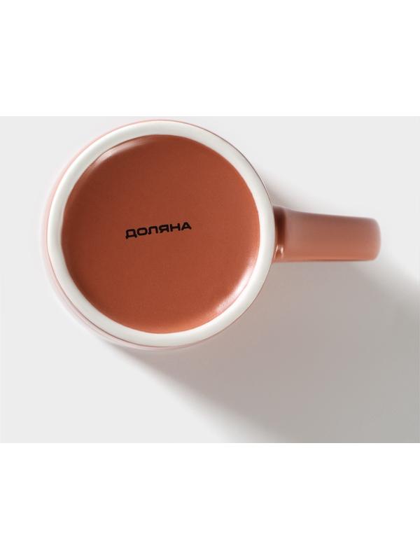 Кружка фарфоровая Доляна Good morning. Coffee, 385 мл, цвет коричневый