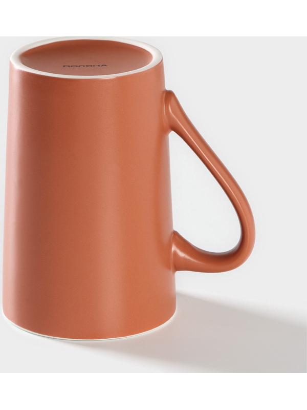 Кружка фарфоровая Доляна Good morning. Coffee, 385 мл, цвет коричневый