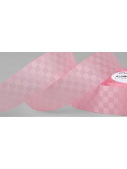 Лента декоративная «Квадраты», 25 мм × 9,1 ± 0,5 м, цвет розовый