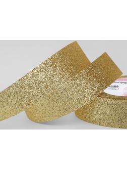 Лента декоративная «Блёстки», 25 мм × 9,1 ± 0,5 м, цвет золотой