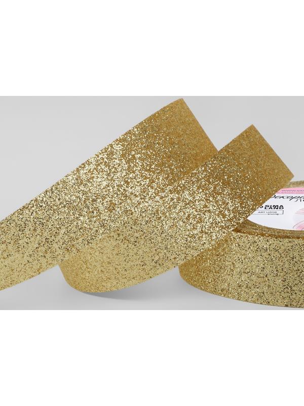 Лента декоративная «Блёстки», 25 мм × 9,1 ± 0,5 м, цвет золотой