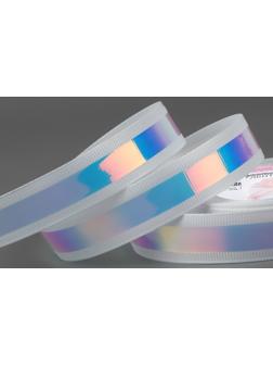 Лента декоративная, с голографией, 25 мм × 9,1 ± 0,5 м, цвет белый