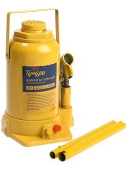Домкрат бутылочный гидравлический ТУНДРА, второй клапан, подъем/подхват 465/255 мм, 32 т