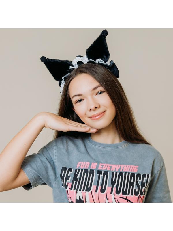 Карнавальный ободок «Кошка» аниме с рюшками, цвет черный