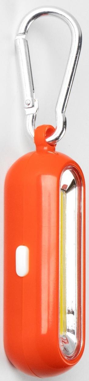 Фонарь-брелок, 100 лм, COB, 1 ААА, 3 режима, с карабином, 8 х 2.5 х 2 см, микс