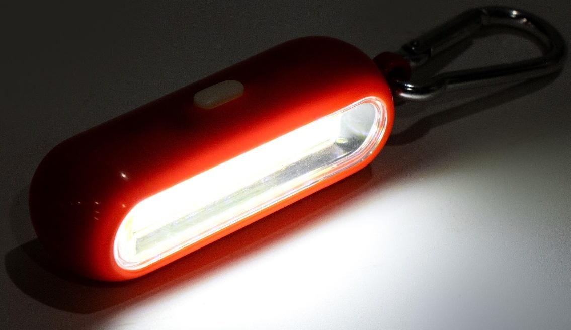 Фонарь-брелок, 100 лм, COB, 1 ААА, 3 режима, с карабином, 8 х 2.5 х 2 см, микс