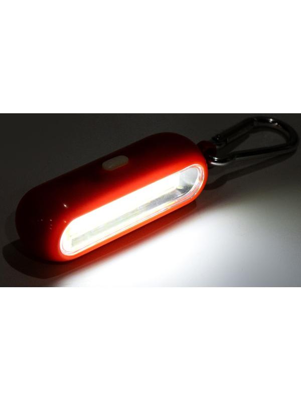 Фонарь-брелок, 100 лм, COB, 1 ААА, 3 режима, с карабином, 8 х 2.5 х 2 см, микс