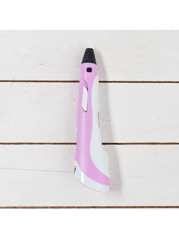 3D ручка Luazon, дисплей, работа с пластиком ABS и PLA, пластик в комплекте, розовая