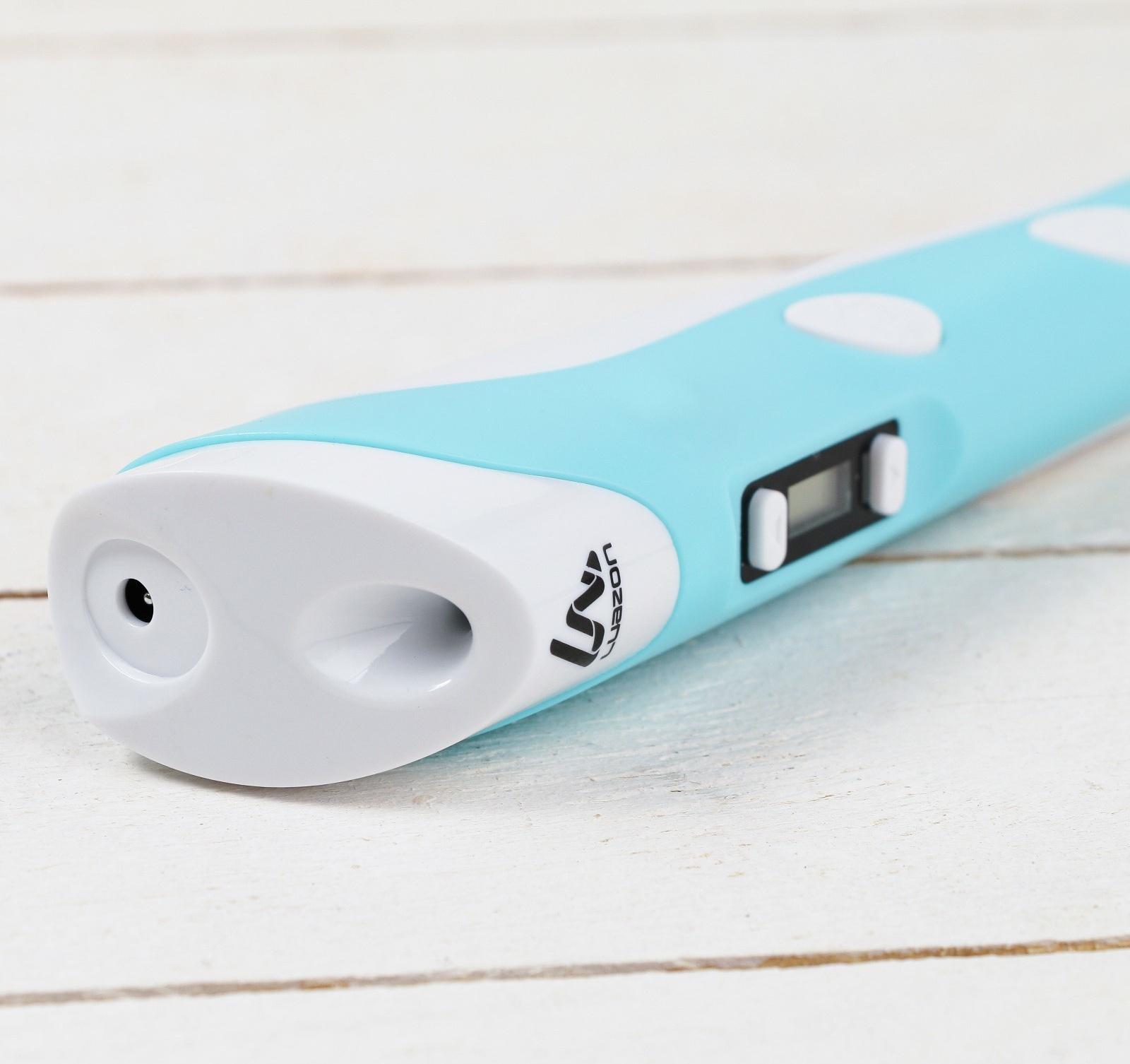 3D ручка Luazon, дисплей, работа с пластиком ABS и PLA, пластик в комплекте, голубая