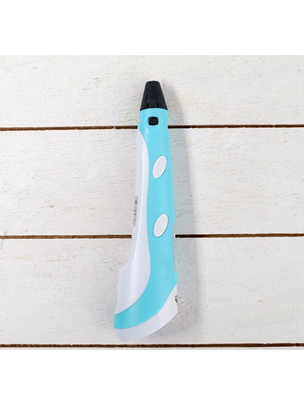 3D ручка Luazon, дисплей, работа с пластиком ABS и PLA, пластик в комплекте, голубая