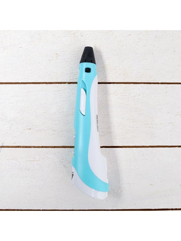 3D ручка Luazon, дисплей, работа с пластиком ABS и PLA, пластик в комплекте, голубая