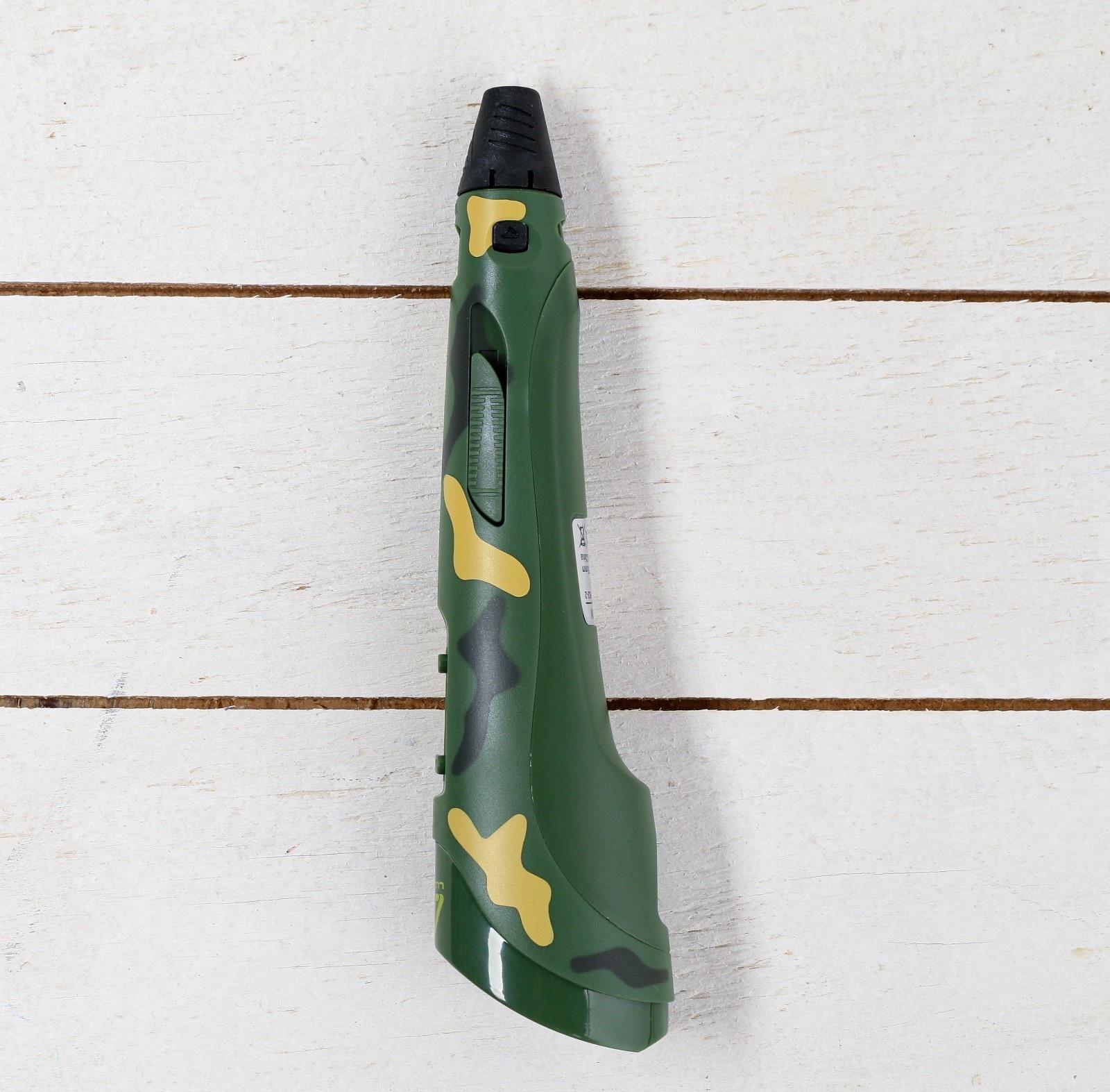 3D ручка Luazon, дисплей, работа с пластиком ABS и PLA, пластик в комплекте, хаки